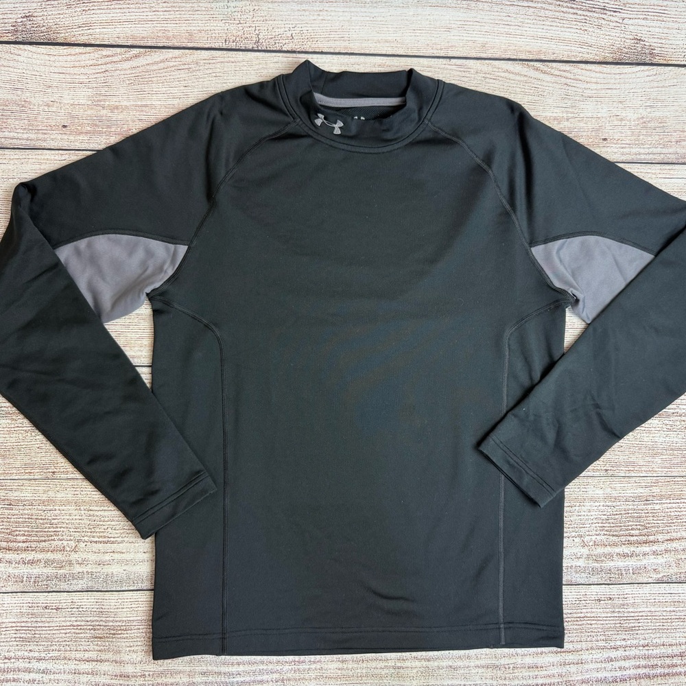 Under Armour Men's Black Large Mock Neck Compression Cold Gear Shirt